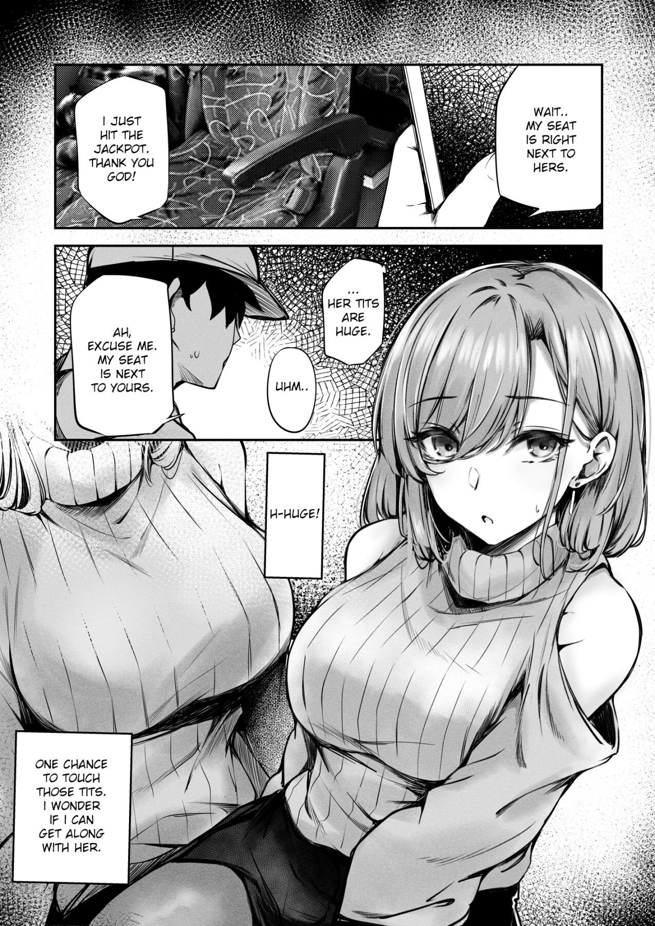 Hentai Manga Comic-The Lady Next To Me Was Too Lewd I Masturbated And She Secretly Helped Me Out-Read-4